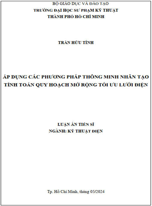 Luận án –  Áp dụng các phương pháp thông minh nhân tạo tính toán quy hoạch mở rộng tối ưu lưới điện