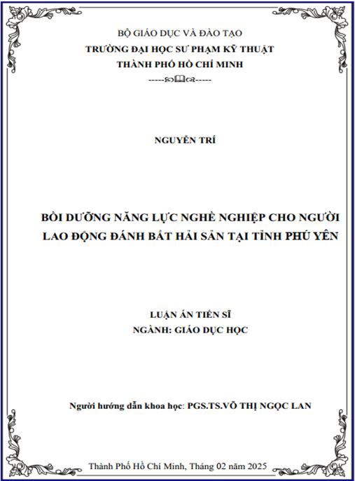 Luận án Bồi dưỡng năng lực nghề nghiệp cho người lao động đánh bắt hải sản tại tỉnh Phú Yên