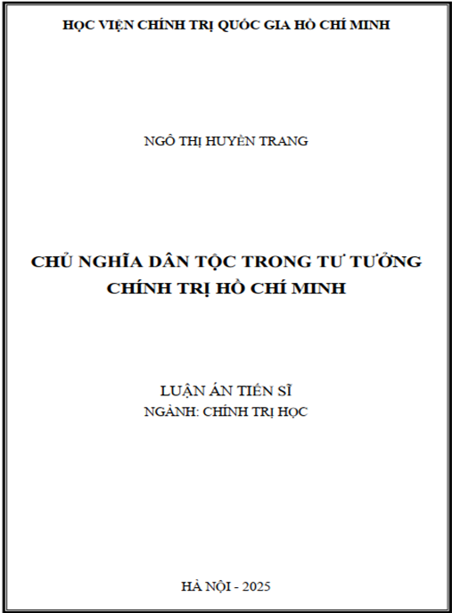 Luận án Chủ nghĩa dân tộc trong tư tưởng chính trị Hồ Chí Minh