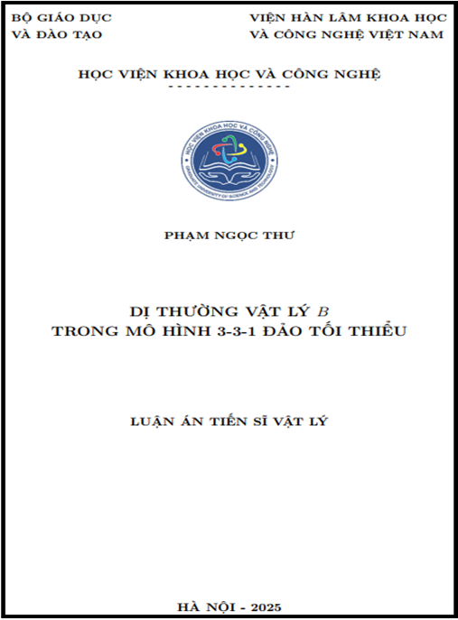 Luận án Dị thường vật lý B trong mô hình 3-3-1 dảo tối thiểu