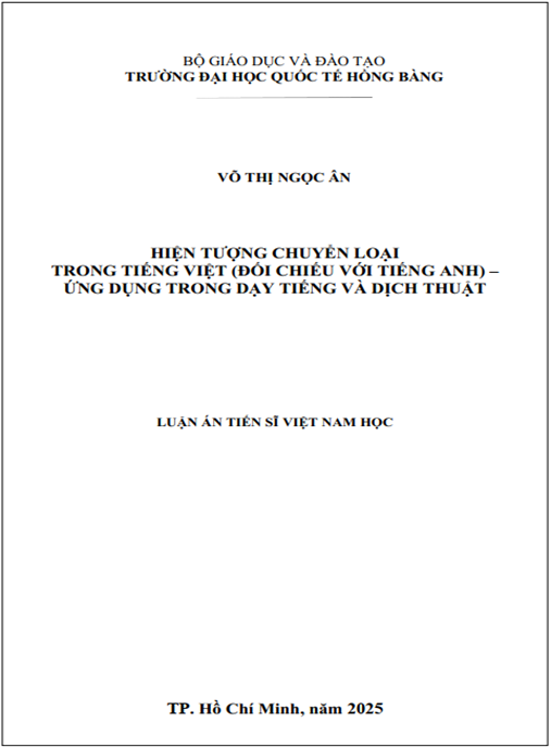 Luận án Hiện tượng chuyển loại trong tiếng Việt (đối chiếu với Tiếng Anh) – ứng dụng trong dạy tiếng và dịch thuật