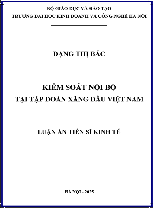 Luận án Kiểm soát nội bộ tại tập đoàn xăng dầu Việt Nam