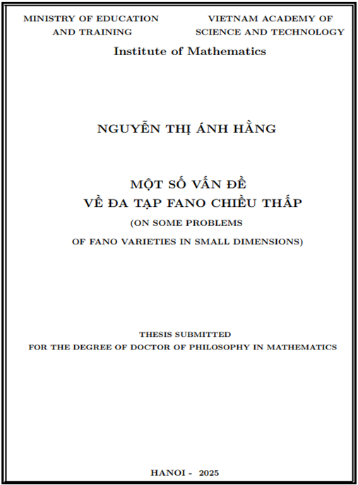 Luận án Một số vấn đề về đa tạp Fano chiều thấp