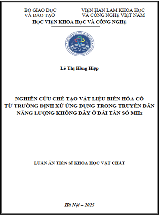 Luận án Nghiên cứu chế tạo vật liệu biến hoá có từ trường định xứ ứng dụng trong truyền dẫn năng lượng không dây ở dải tần số MHz