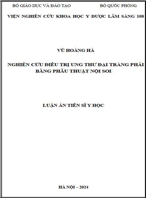 Luận án –  Nghiên cứu điều trị ung thư đại tràng phải bằng phẫu thuật nội soi