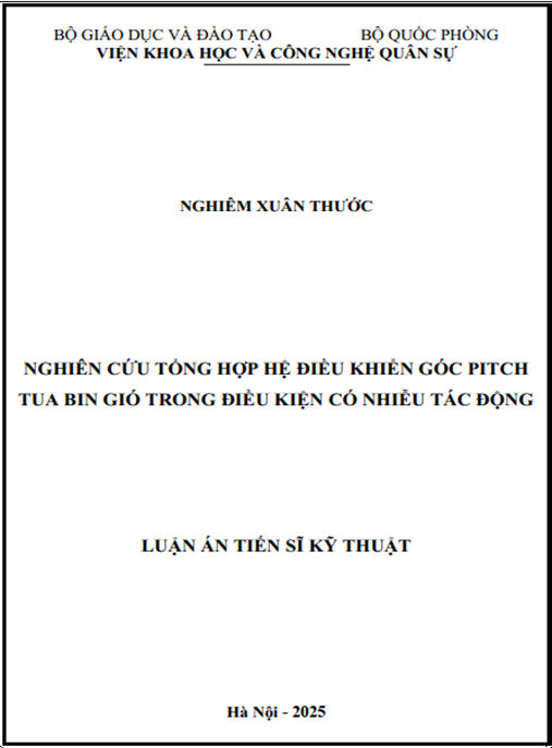 Luận án Nghiên cứu tổng hợp hệ điều khiển góc Pitch tua bin gió trong điều kiện có nhiễu tác động