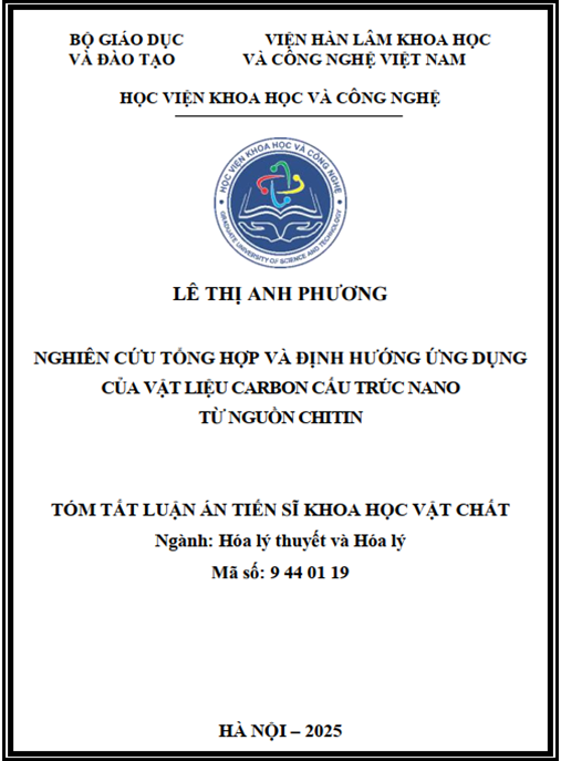 Luận án –  Nghiên cứu tổng hợp và định hướng ứng dụng của vật liệu carbon cấu trúc nano từ nguồn chitin