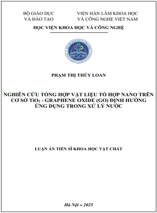 Luận án Nghiên cứu tổng hợp vật liệu tổ hợp nano trên cơ sở TiO2 – Graphene Oxide (GO) định hướng ứng dụng trong xử lý nước