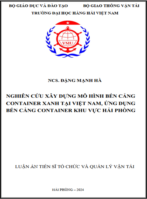 Luận án – Nghiên cứu xây dựng mô hình bến cảng container xanh tại Việt Nam – ứng dụng bến cảng container khu vực Hải Phòng
