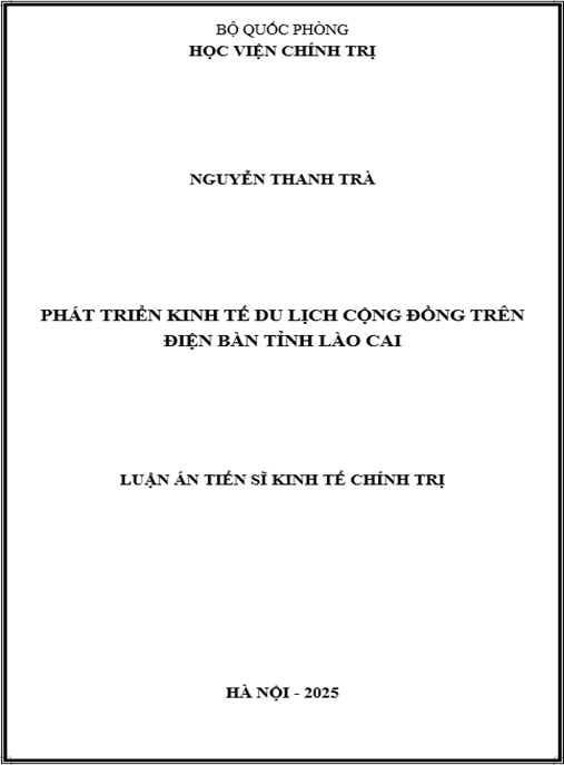 Luận án –  Phát triển kinh tế du lịch cộng đồng trên địa bàn tỉnh Lào Cai