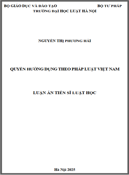 Luận án –  Quyền hưởng dụng theo pháp luật Việt Nam