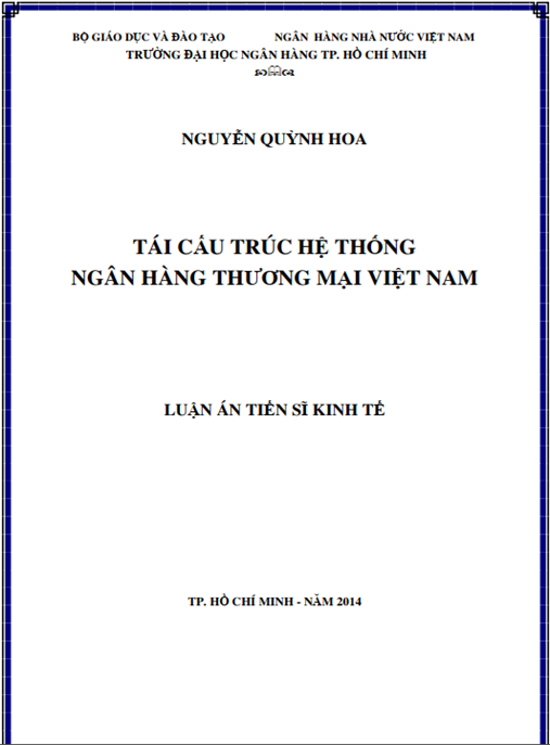 Luận án Tái cấu trúc hệ thống ngân hàng thương mại Việt Nam