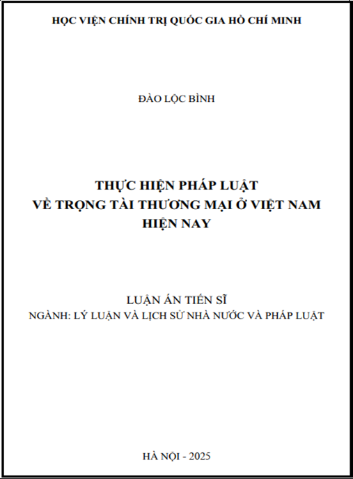 Luận án Thực hiện pháp luật về trọng tài thương mại ở Việt Nam hiện nay