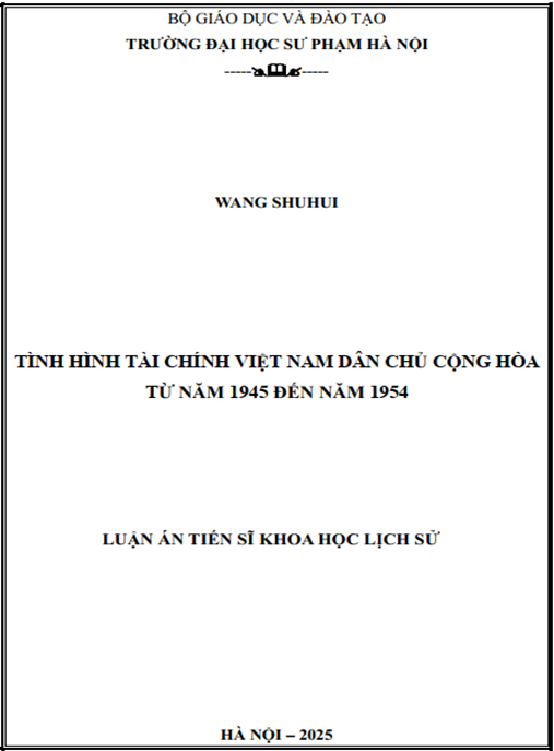 Luận án Tình hình tài chính Việt Nam Dân chủ Cộng hòa từ năm 1945 đến năm 1954