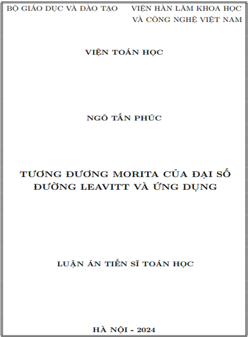 Luận án Tương đương Morita của đại số đường Leavitt và ứng dụng