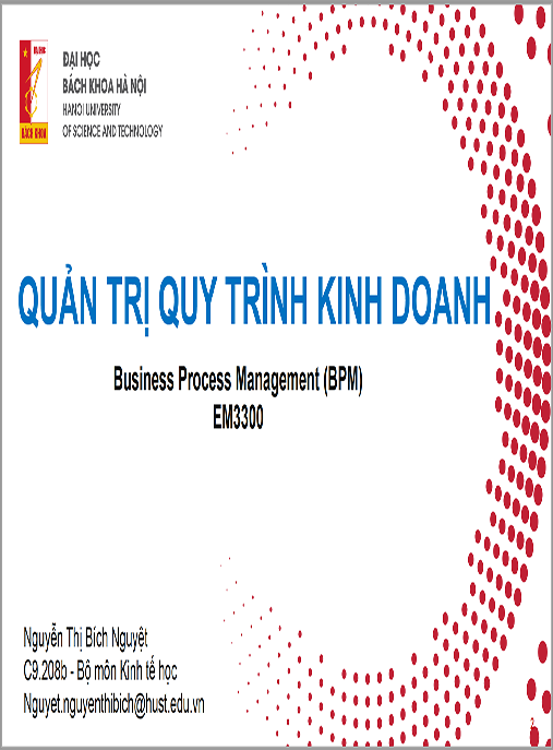 Tổng hợp đầy đủ bài giảng Quản trị quy trình kinh doanh