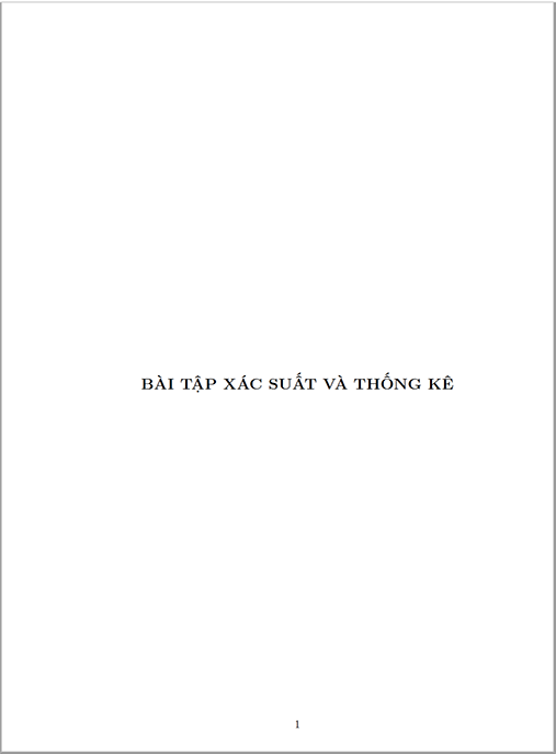 Bài tập Xác suất và thống kê