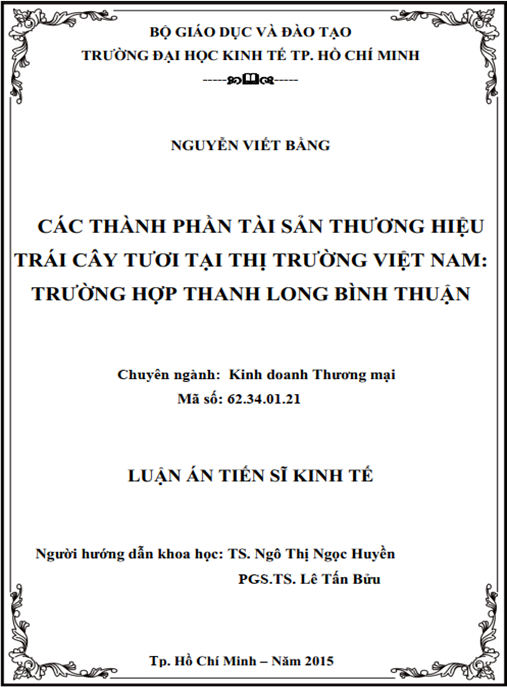 Luận án Các thành phần tài sản thương hiệu trái cây tươi tại thị trường Việt Nam – trường hợp thanh long Bình Thuận