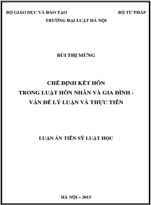 Luận án Chế định kết hôn trong Luật HN&GĐ – vấn đề lý luận và thực tiễn