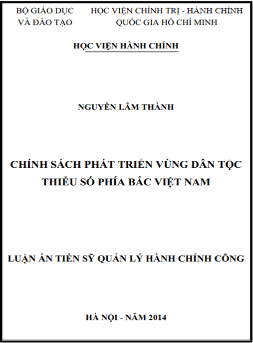 Luận án Chính sách phát triển vùng dân tộc thiểu số phía Bắc Việt Nam
