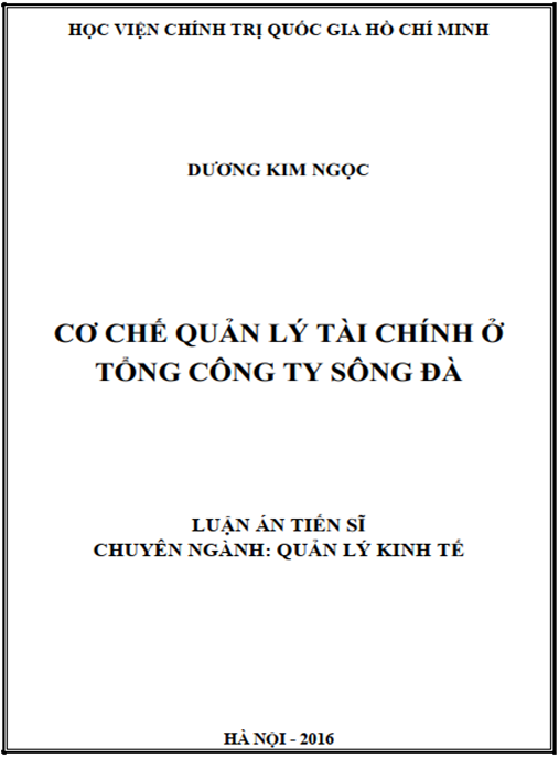 Luận án Cơ chế quản lý tài chính ở Tổng công ty Sông Đà