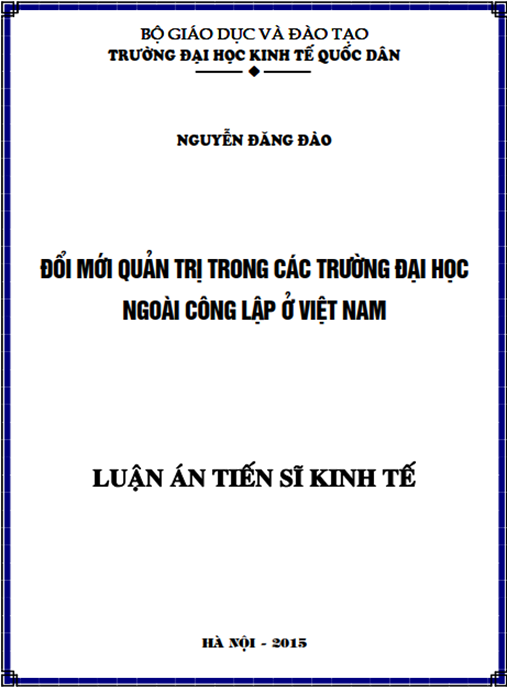 Luận án Đổi mới quản trị trong các trường đại học ngoài công lập ở Việt Nam