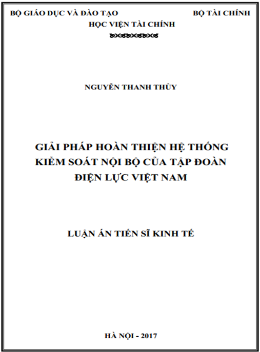 Luận án Giải pháp hoàn thiện hệ thống kiểm soát nội bộ của Tập đoàn Điện lực Việt Nam