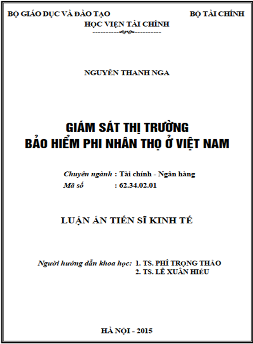 Luận án Giám sát thị trường bảo hiểm phi nhân thọ ở Việt Nam