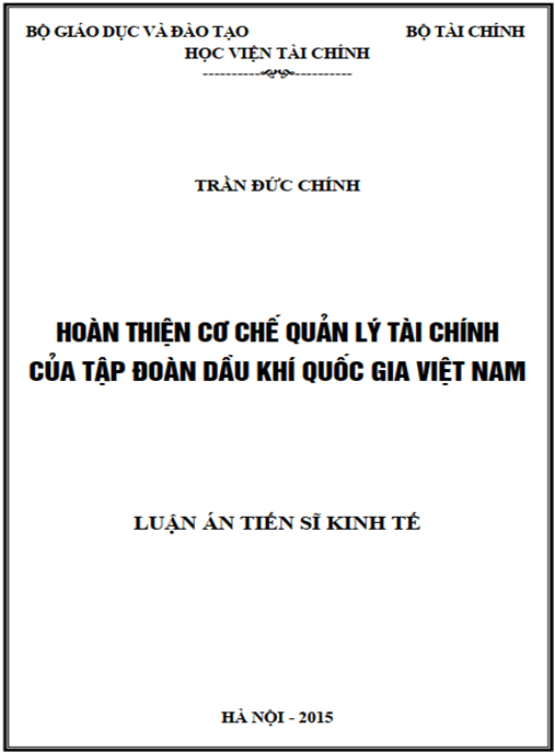 Luận án Hoàn thiện cơ chế Tài chính của Tập đoàn Dầu khí Quốc gia Việt Nam