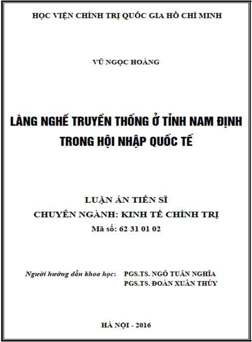 Luận án Làng nghề truyền trống ở tỉnh Nam Định trong hội nhập quốc tế