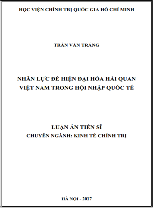 Luận án Nhân lực để hiện đại hóa Hải quan Việt Nam trong hội nhập quốc tế