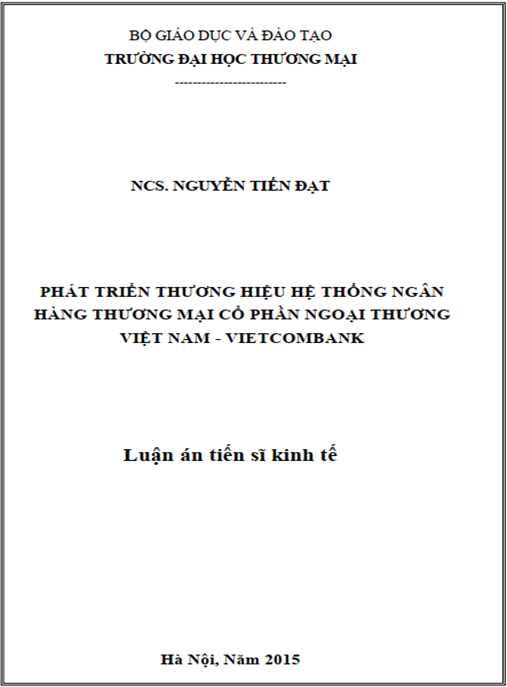 Luận án Phát triển thương hiệu Ngân hàng thương mại cổ phần Ngoại thương Việt Nam – Vietcombank