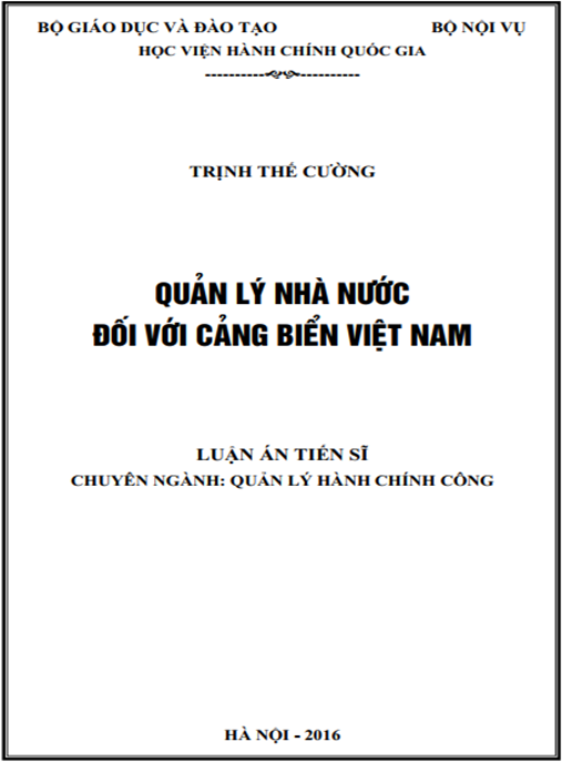 Luận án Quản lý nhà nước đối với cảng biển Việt Nam