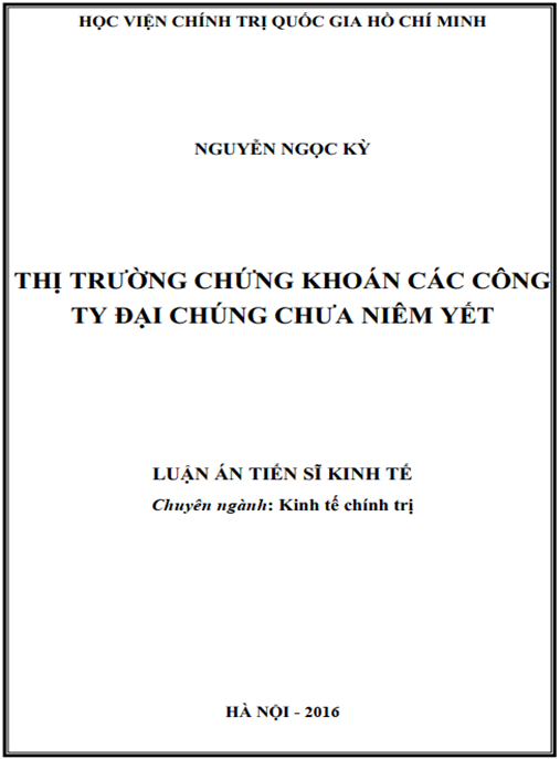 Luận án Thị trường chứng khoán các công ty đại chúng chưa niêm yết Hà Nội