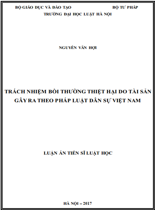 Luận án Trách nhiệm bồi thường thiệt hại do tài sản gây ra theo pháp luật dân sự Việt Nam