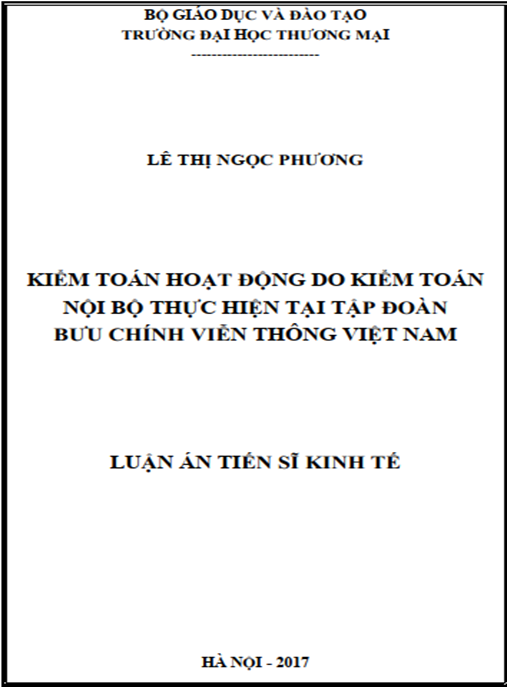 Luận án tiến sĩ Kiểm toán hoạt động do kiểm toán nội bộ thực hiện tại Tập đoàn Bưu chính Viễn thông Việt Nam