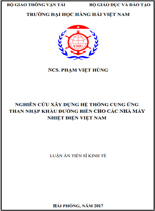 Luận án tiến sĩ Nghiên cứu xây dựng hệ thống cung ứng than nhập khẩu đường biển cho các nhà máy nhiệt điện Việt Nam