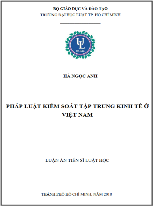 Luận án tiến sĩ Pháp luật kiểm soát tập trung kinh tế ở Việt Nam