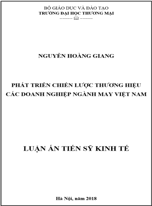 Luận án tiến sĩ Phát triển chiến lược thương hiệu các doanh nghiệp ngành May Việt Nam
