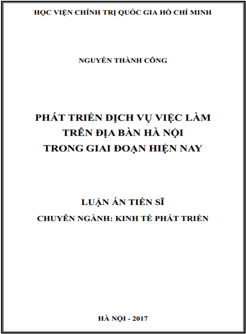 Luận án tiến sĩ Phát triển dịch vụ việc làm trên địa bàn Hà Nội trong giai đoán hiện nay