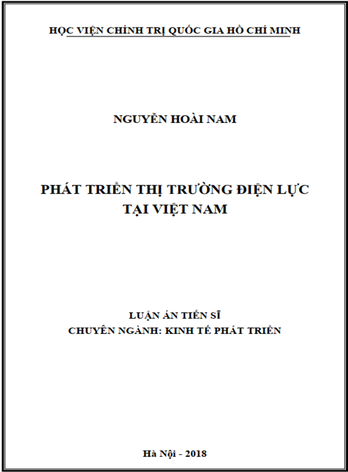 Luận án tiến sĩ Phát triển thị trường điện lực tại Việt Nam