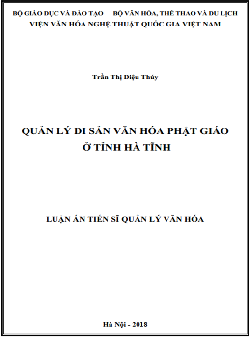 Luận án tiến sĩ Quản lý di sản văn hóa Phật giáo ở Hà Tĩnh