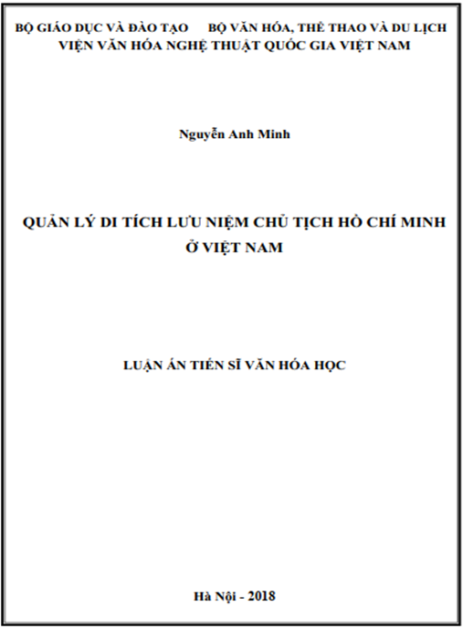 Luận án tiến sĩ Quản lý di tích lưu niệm Chủ tịch Hồ Chí Minh ở Việt Nam