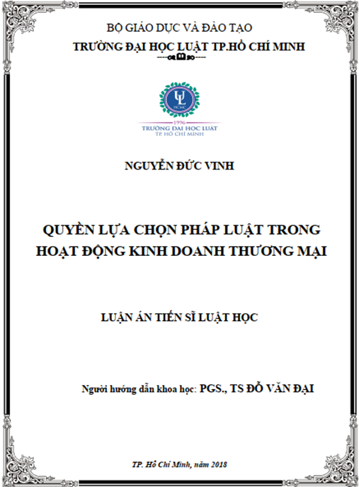 Luận án tiến sĩ Quyền lựa chọn pháp luật trong hoạt động kinh doanh thương mại