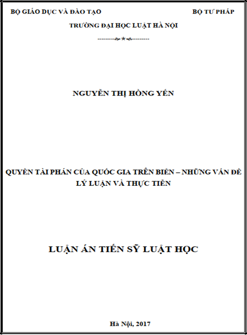Luận án tiến sĩ Quyền tài phán của quốc gia trên biển – những vấn đề lý luận và thực tiễn