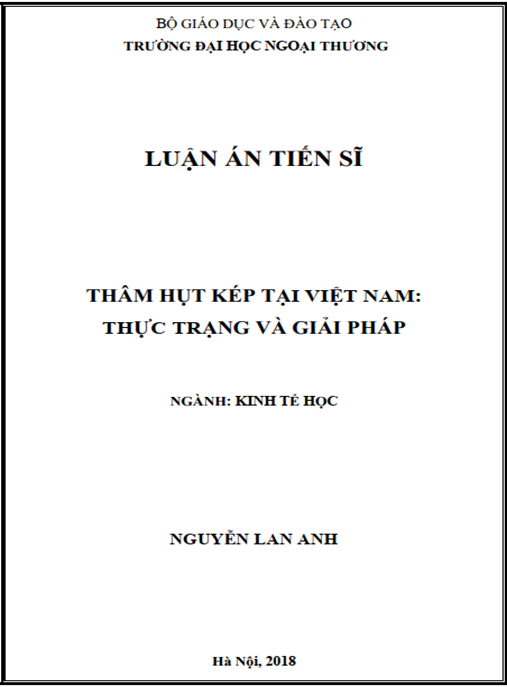Luận án tiến sĩ Thâm hụt kép tại Việt Nam – Thực trạng và giải pháp