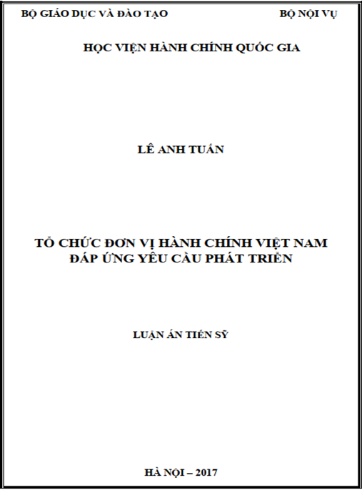 Luận án tiến sĩ Tổ chức đơn vị hành chính Việt Nam đáp ứng yêu cầu phát triển