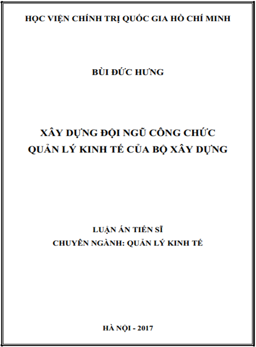 Luận án tiến sĩ Xây dựng đội ngũ công chức quản lý kinh tế của Bộ Xây dựng