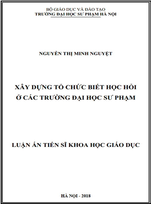 Luận án tiến sĩ Xây dựng tổ chức biết học hỏi ở các trường đại học sư phạm
