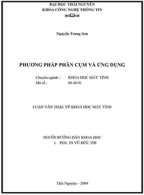 Luận văn thạc sĩ Khoa học máy tính – Phương pháp phân cụm và ứng dụng
